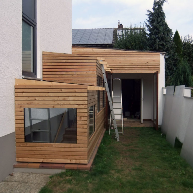 Uberdachung Kellerabgang Holz